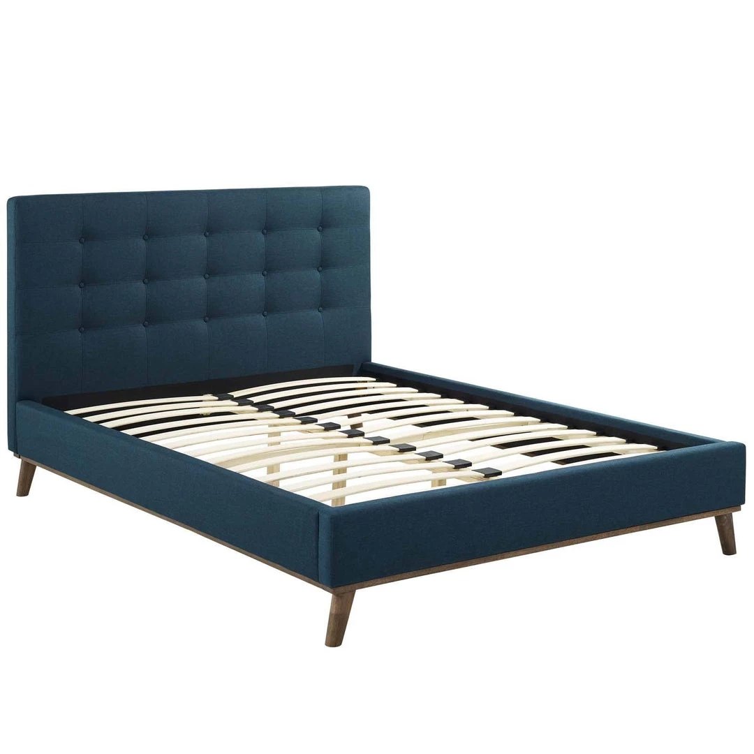 Modway McKenzie Queen Biscuit Tufted Upholstered Fabric Platform Bed Blue Beds 2 Modway McKenzie Queen Biscuit Tufted Upholstered Fabric Platform Bed Blue Beds