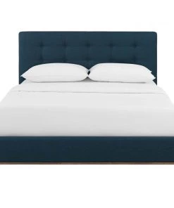 Modway McKenzie Queen Biscuit Tufted Upholstered Fabric Platform Bed Blue Beds 11 Modway McKenzie Queen Biscuit Tufted Upholstered Fabric Platform Bed Blue Beds