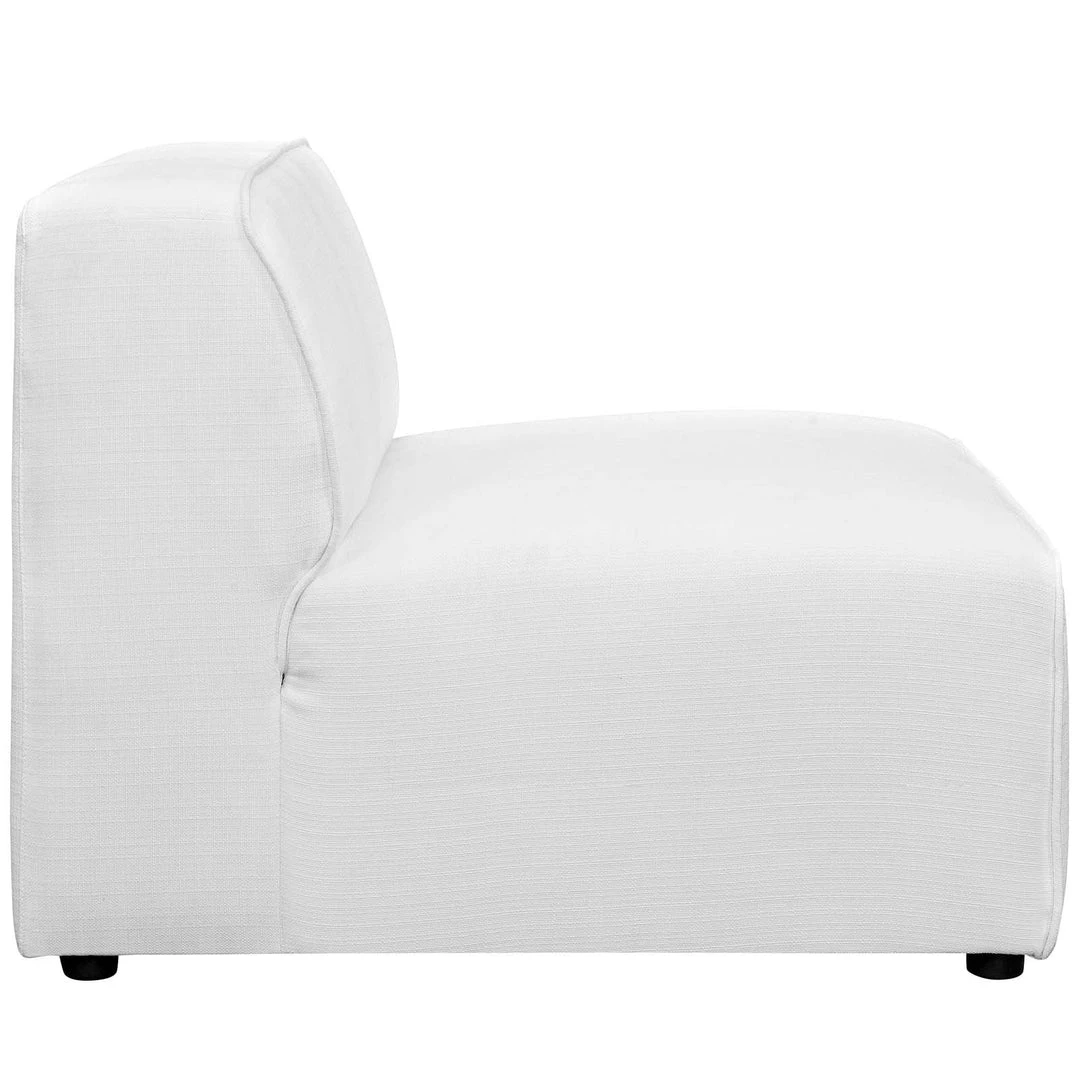 Modway Armless Sofa Chairs Mingle Fabric Armless White 2 Modway Armless Sofa Chairs Mingle Fabric Armless White