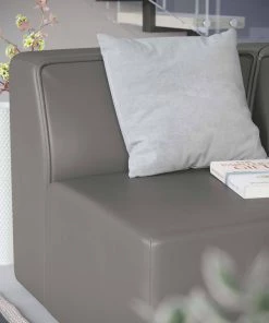 Modway Mingle Vegan Leather Corner Chair Gray 15 Modway Mingle Vegan Leather Corner Chair Gray