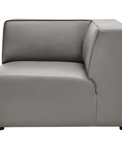Modway Mingle Vegan Leather Corner Chair Gray 12 Modway Mingle Vegan Leather Corner Chair Gray