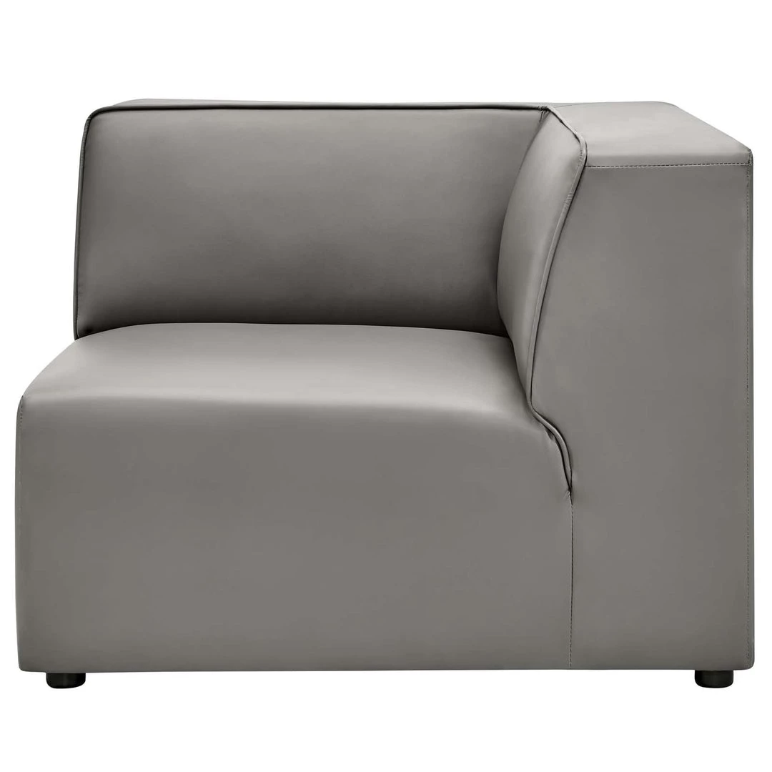 Modway Mingle Vegan Leather Corner Chair Gray 4 Modway Mingle Vegan Leather Corner Chair Gray
