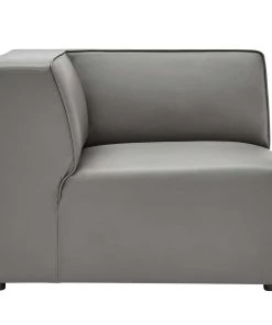 Modway Mingle Vegan Leather Corner Chair Gray