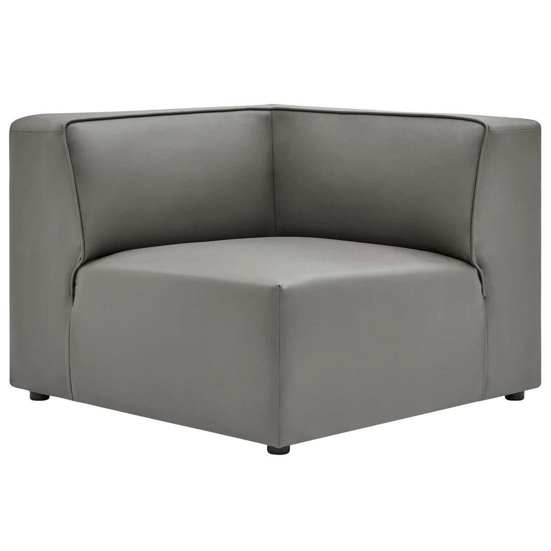 Modway Mingle Vegan Leather Corner Chair Gray 1 Modway Mingle Vegan Leather Corner Chair Gray