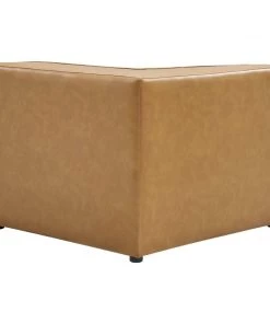 Modway Mingle Vegan Leather Corner Chair Tan Sectionals