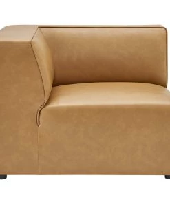 Modway Mingle Vegan Leather Corner Chair Tan Sectionals