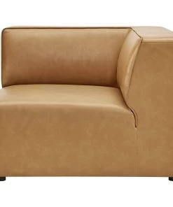 Modway Mingle Vegan Leather Corner Chair Tan Sectionals