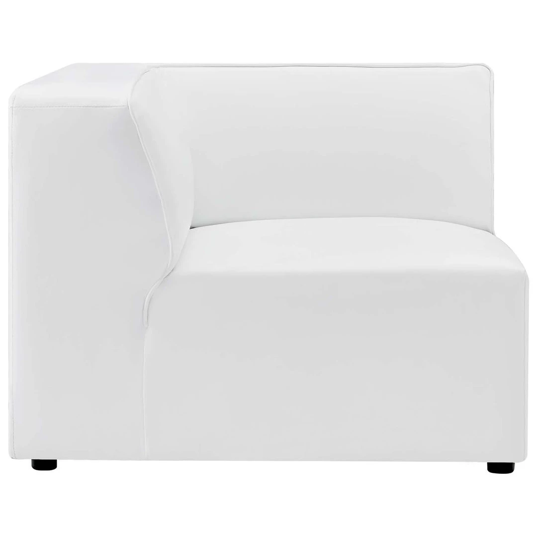 Modway Sectionals Mingle Vegan Leather Corner Chair White 2 Modway Sectionals Mingle Vegan Leather Corner Chair White