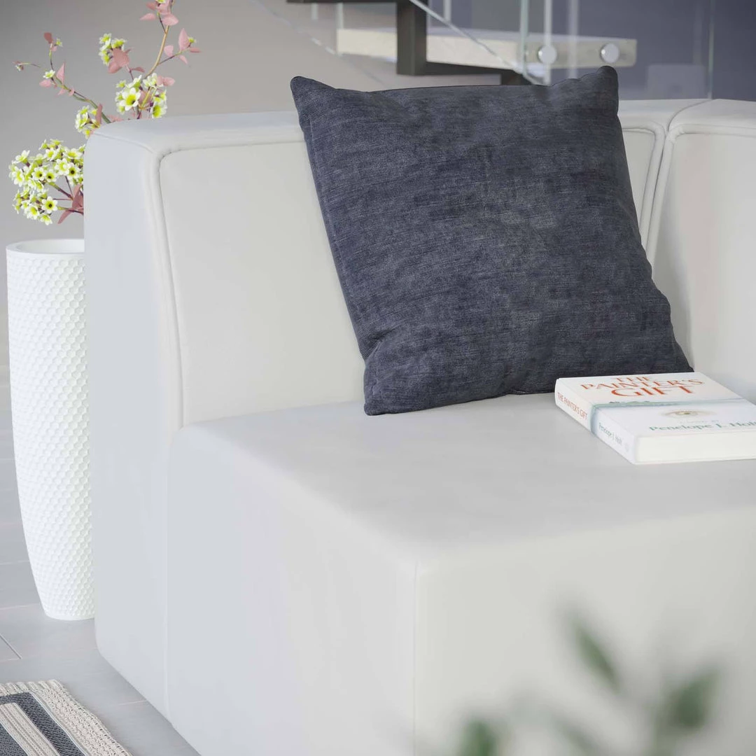 Modway Sectionals Mingle Vegan Leather Corner Chair White 7 Modway Sectionals Mingle Vegan Leather Corner Chair White