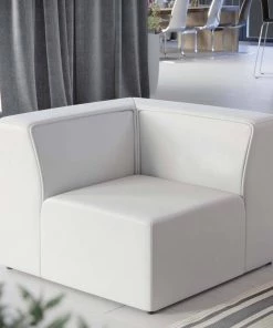 Modway Sectionals Mingle Vegan Leather Corner Chair White 16 Modway Sectionals Mingle Vegan Leather Corner Chair White