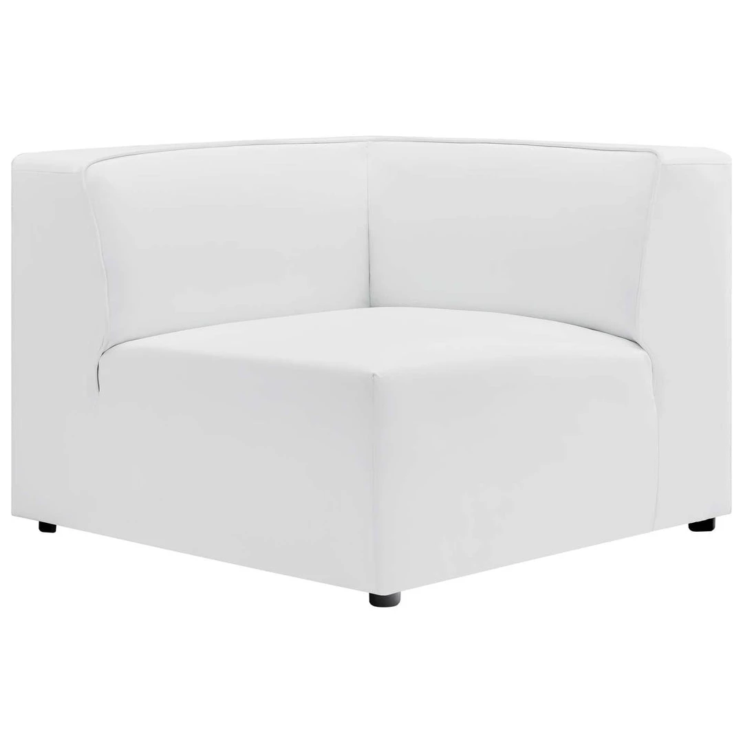 Modway Sectionals Mingle Vegan Leather Corner Chair White 1 Modway Sectionals Mingle Vegan Leather Corner Chair White