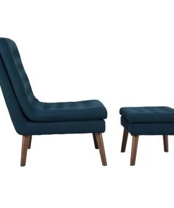 Modway Modify Upholstered Lounge Chair And Ottoman Azure