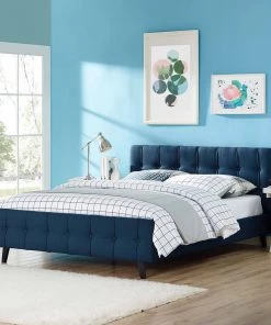 Modway Ophelia Queen Fabric Bed Azure