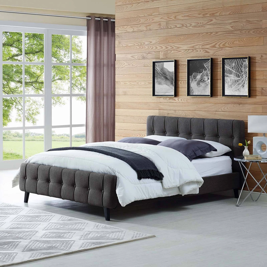 Modway Ophelia Queen Fabric Bed Gray 6 Modway Ophelia Queen Fabric Bed Gray