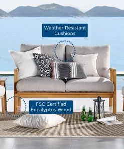 Modway Outdoor Loveseats Orlean Outdoor Patio Eucalyptus Wood Loveseat Natural Light Gray 15 Modway Outdoor Loveseats Orlean Outdoor Patio Eucalyptus Wood Loveseat Natural Light Gray