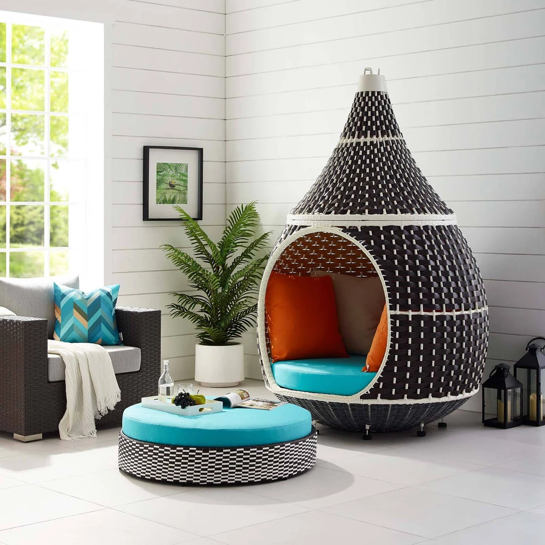 Modway Palace Outdoor Patio Wicker Rattan Hanging Pod Swing Chairs 12 Modway Palace Outdoor Patio Wicker Rattan Hanging Pod Swing Chairs