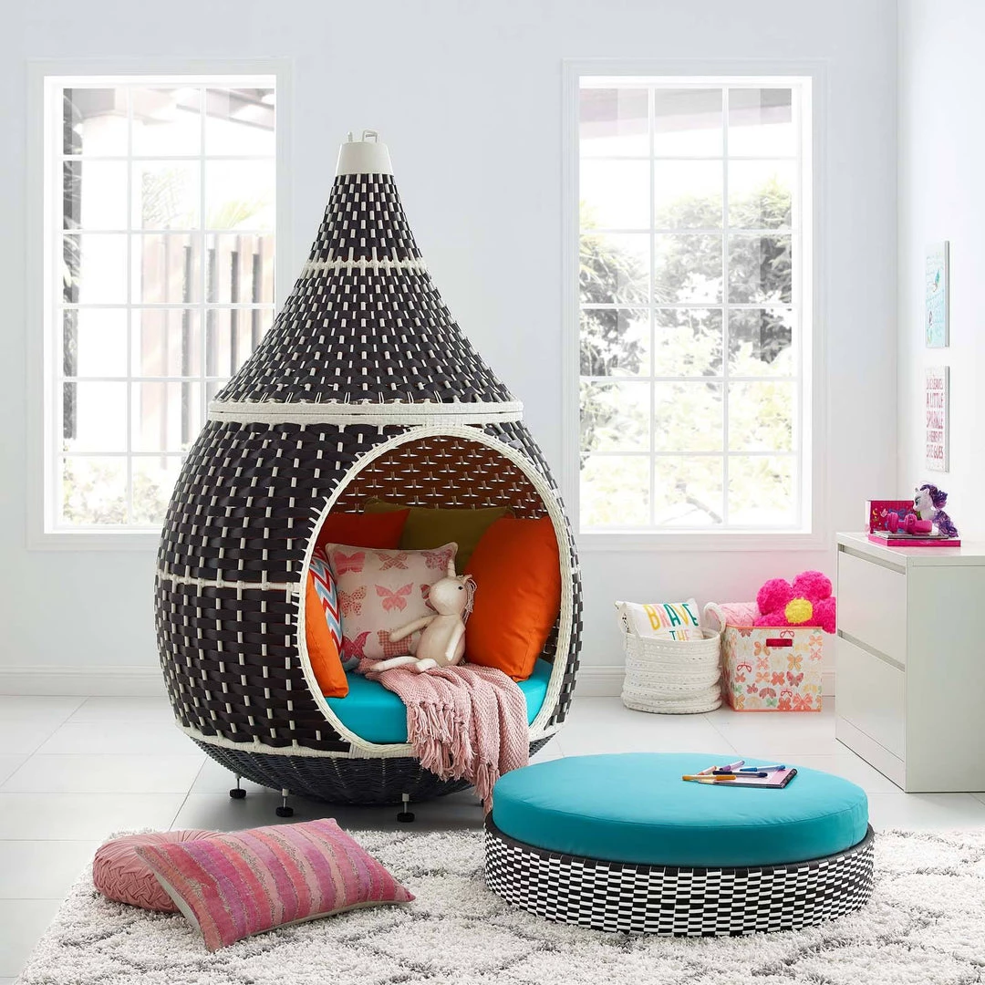 Modway Palace Outdoor Patio Wicker Rattan Hanging Pod Swing Chairs 10 Modway Palace Outdoor Patio Wicker Rattan Hanging Pod Swing Chairs