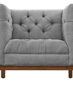 Modway Panache Upholstered Fabric Armchair Expectation Gray