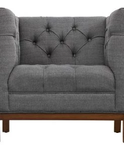 Modway Armchairs Panache Upholstered Fabric Armchair Gray