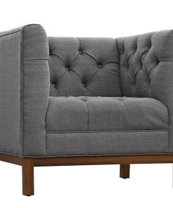 Modway Armchairs Panache Upholstered Fabric Armchair Gray