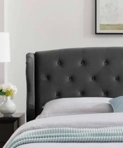 Modway Penelope Tufted Wingback Queen Performance Velvet Platform Bed Charcoal 15 Modway Penelope Tufted Wingback Queen Performance Velvet Platform Bed Charcoal