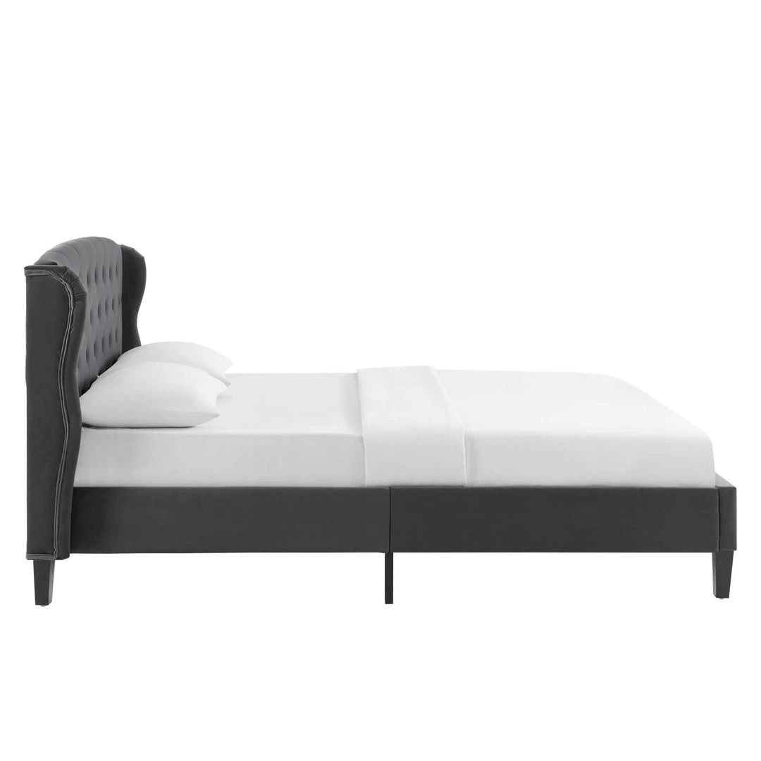 Modway Penelope Tufted Wingback Queen Performance Velvet Platform Bed Charcoal 3 Modway Penelope Tufted Wingback Queen Performance Velvet Platform Bed Charcoal
