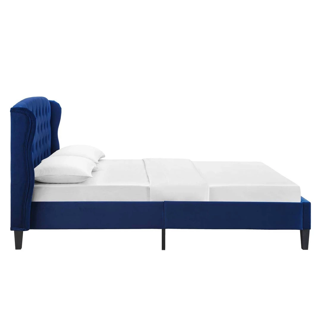 Modway Penelope Tufted Wingback Queen Performance Velvet Platform Bed Navy Beds 3 Modway Penelope Tufted Wingback Queen Performance Velvet Platform Bed Navy Beds
