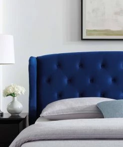 Modway Penelope Tufted Wingback Queen Performance Velvet Platform Bed Navy Beds 15 Modway Penelope Tufted Wingback Queen Performance Velvet Platform Bed Navy Beds