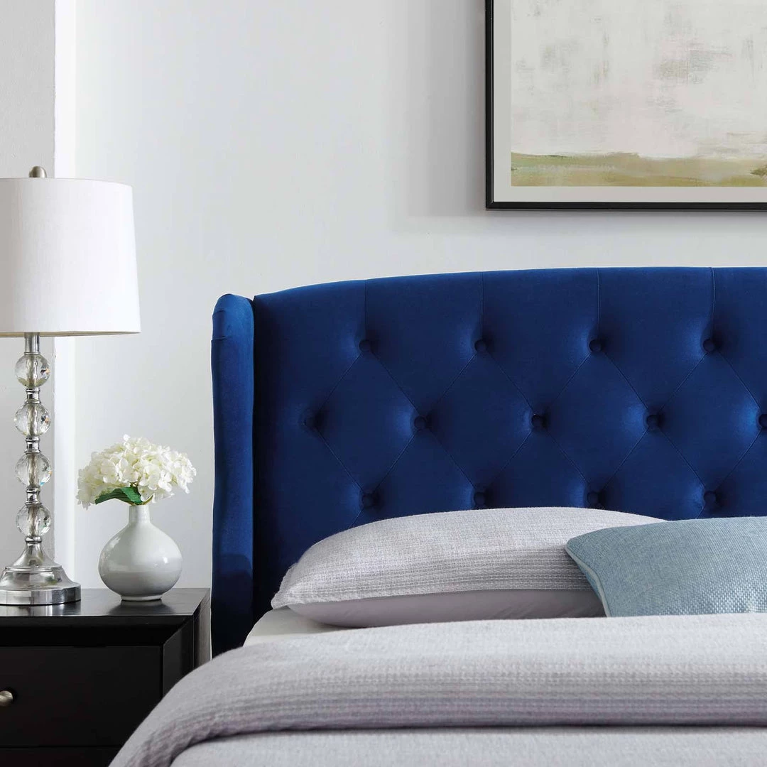 Modway Penelope Tufted Wingback Queen Performance Velvet Platform Bed Navy Beds 7 Modway Penelope Tufted Wingback Queen Performance Velvet Platform Bed Navy Beds