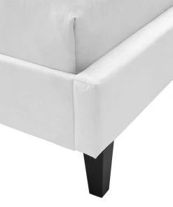 Modway Penelope Tufted Wingback Queen Performance Velvet Platform Bed White