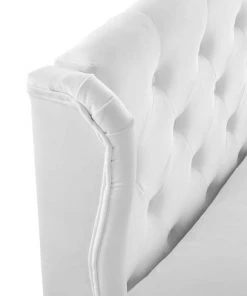 Modway Penelope Tufted Wingback Queen Performance Velvet Platform Bed White