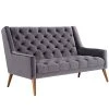 Modway Peruse Performance Velvet Loveseat Gray Loveseats