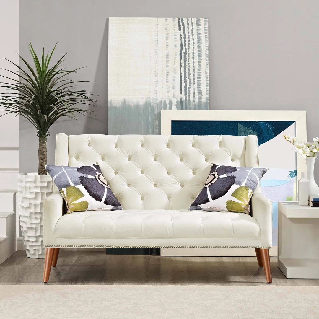 Modway Peruse Performance Velvet Loveseat Ivory 4 Modway Peruse Performance Velvet Loveseat Ivory