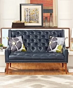 Modway Peruse Upholstered Vinyl Loveseat Blue Loveseats 8 Modway Peruse Upholstered Vinyl Loveseat Blue Loveseats