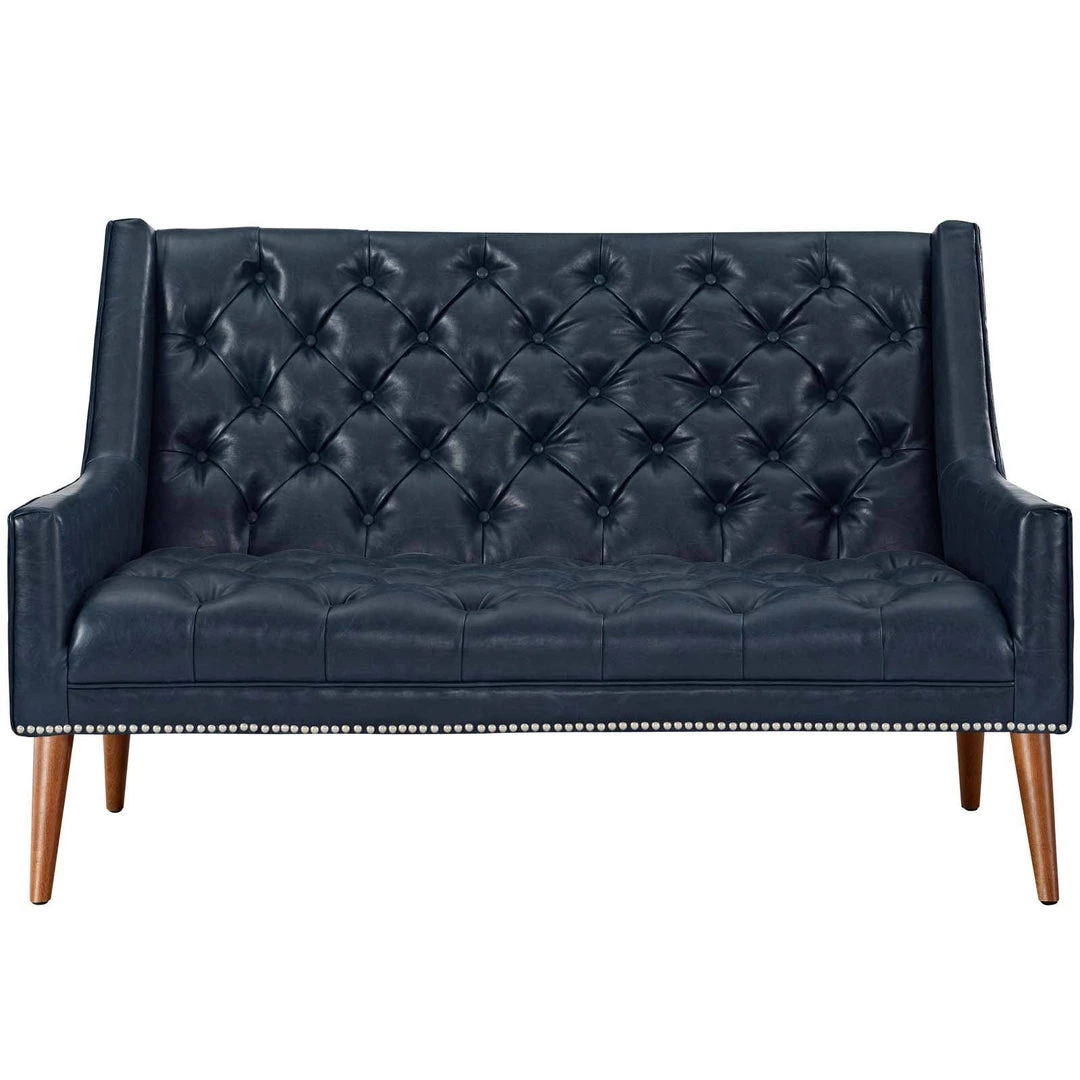 Modway Peruse Upholstered Vinyl Loveseat Blue Loveseats 3 Modway Peruse Upholstered Vinyl Loveseat Blue Loveseats