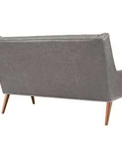 Modway Peruse Upholstered Vinyl Loveseat Gray Loveseats