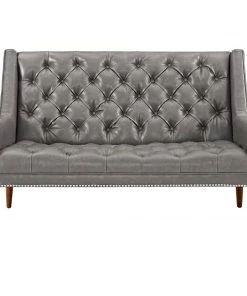 Modway Peruse Upholstered Vinyl Loveseat Gray Loveseats