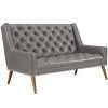 Modway Peruse Upholstered Vinyl Loveseat Gray Loveseats