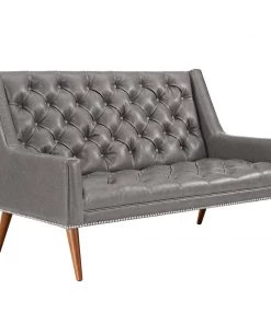 Modway Peruse Upholstered Vinyl Loveseat Gray Loveseats