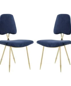 Modway Ponder Dining Side Chair Set Of 2 Navy