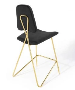 Modway Ponder Performance Velvet Bar Stool Black Stools 11 Modway Ponder Performance Velvet Bar Stool Black Stools