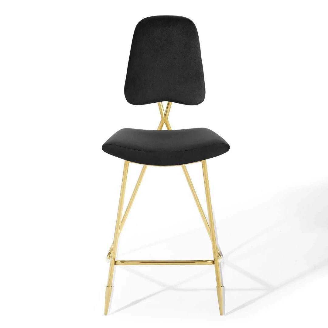 Modway Ponder Performance Velvet Bar Stool Black Stools 5 Modway Ponder Performance Velvet Bar Stool Black Stools