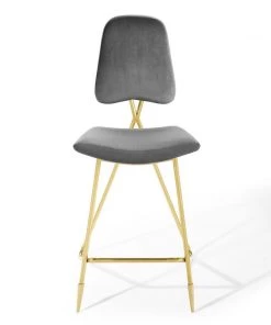 Modway Ponder Performance Velvet Bar Stool Gray Stools 12 Modway Ponder Performance Velvet Bar Stool Gray Stools