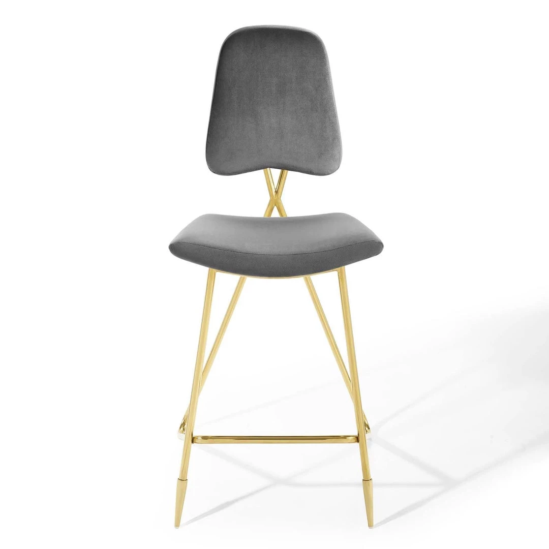 Modway Ponder Performance Velvet Bar Stool Gray Stools 5 Modway Ponder Performance Velvet Bar Stool Gray Stools
