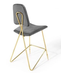 Modway Ponder Performance Velvet Bar Stool Gray Stools 11 Modway Ponder Performance Velvet Bar Stool Gray Stools