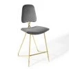 Modway Ponder Performance Velvet Bar Stool Gray Stools