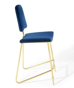 Modway Stools Ponder Performance Velvet Bar Stool Navy