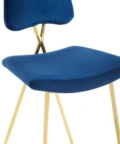 Modway Stools Ponder Performance Velvet Bar Stool Navy