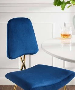 Modway Stools Ponder Performance Velvet Bar Stool Navy