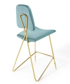 Modway Stools Ponder Performance Velvet Bar Stool Sea Blue 11 Modway Stools Ponder Performance Velvet Bar Stool Sea Blue